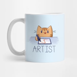 Artist Cat - Cute Illustration Kitten Mug